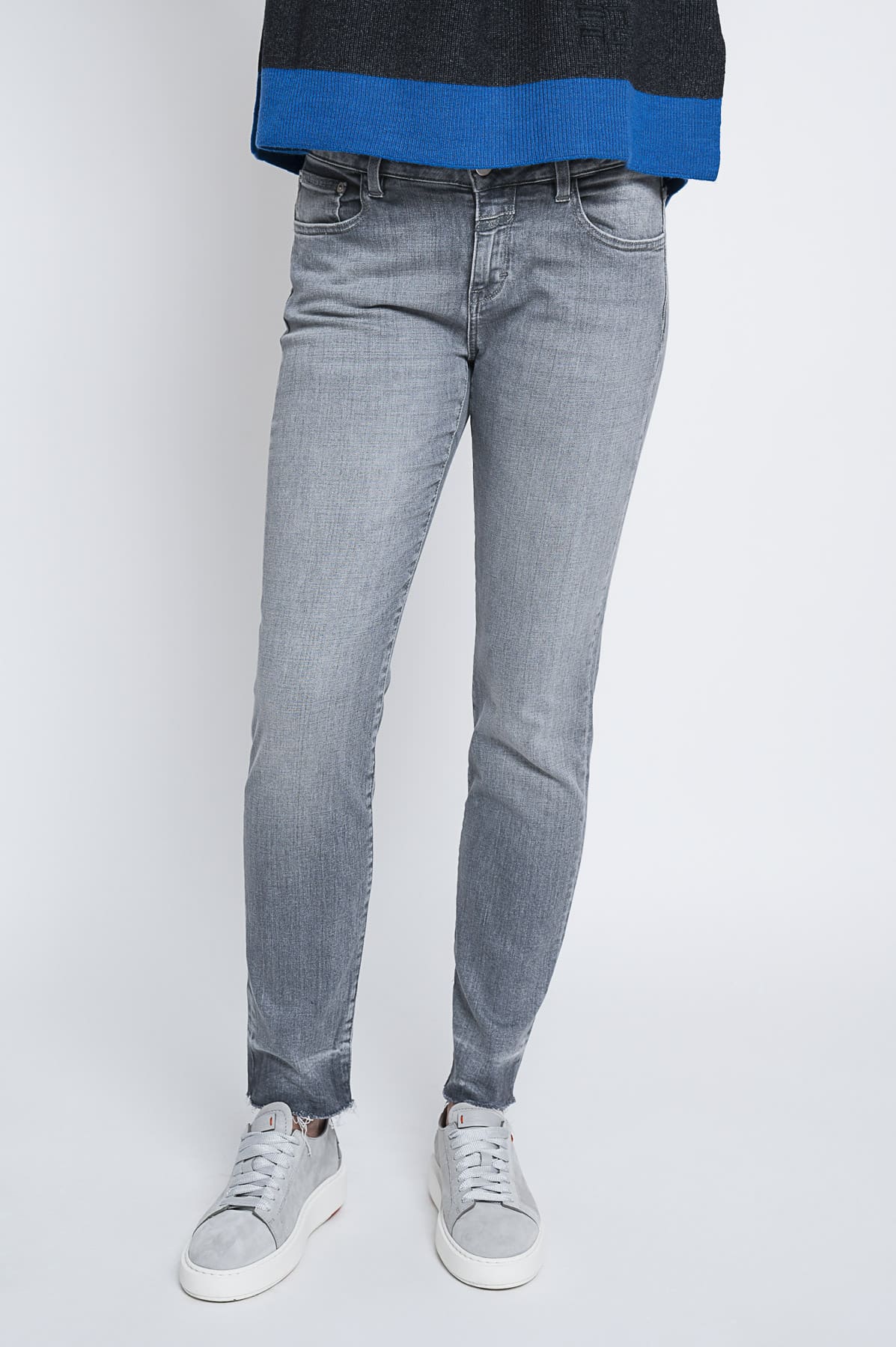 Closed Baker Jeans Mid Gray Distressed Bottom