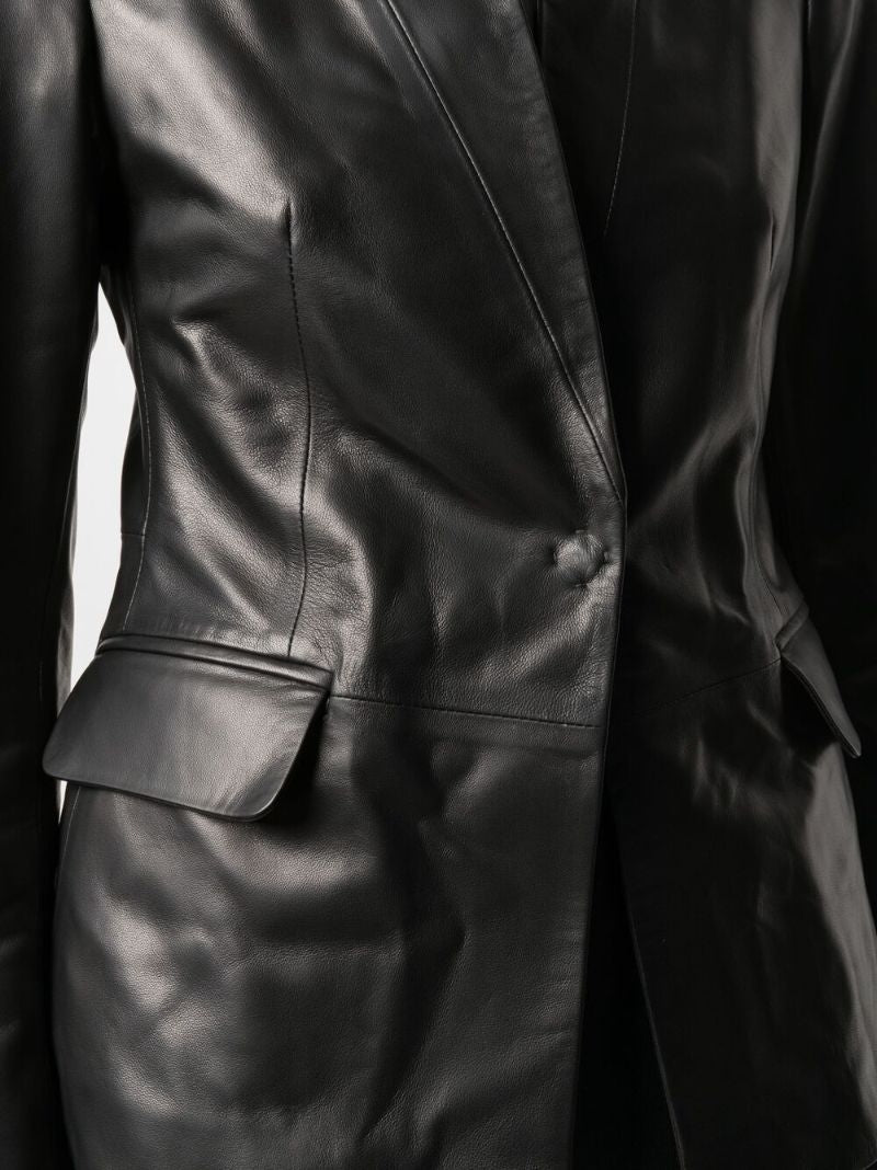 Suprema Nero Leather Blazer