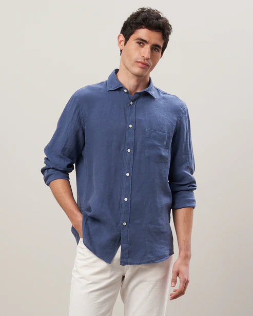 Hartford Paul Button Down Cobalt
