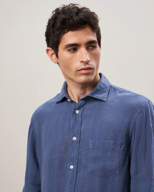 Hartford Paul Button Down Cobalt