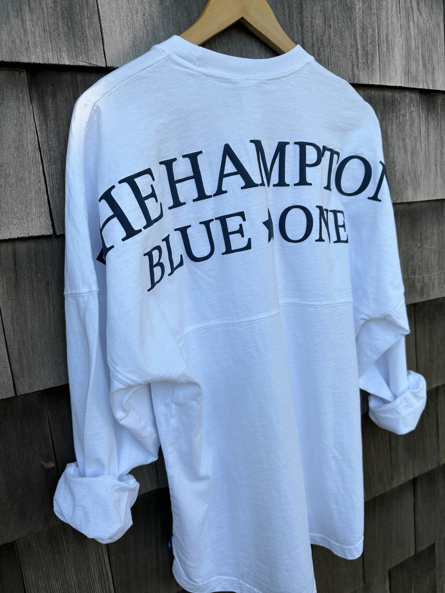 Unisex Blue One Longsleeve White