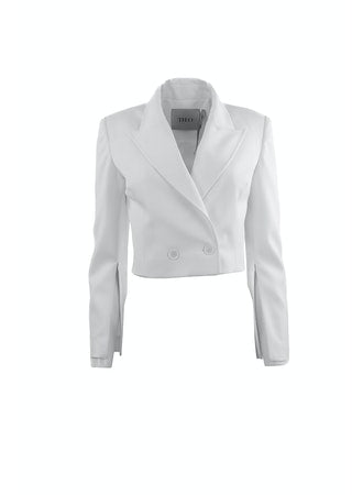 Theo Hestia Cropped Zip Jacket White