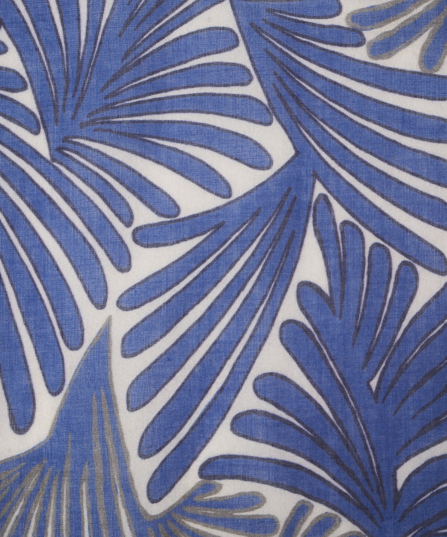 Hartford Unisex Blue Palms Printed Cotton Palms Scarf