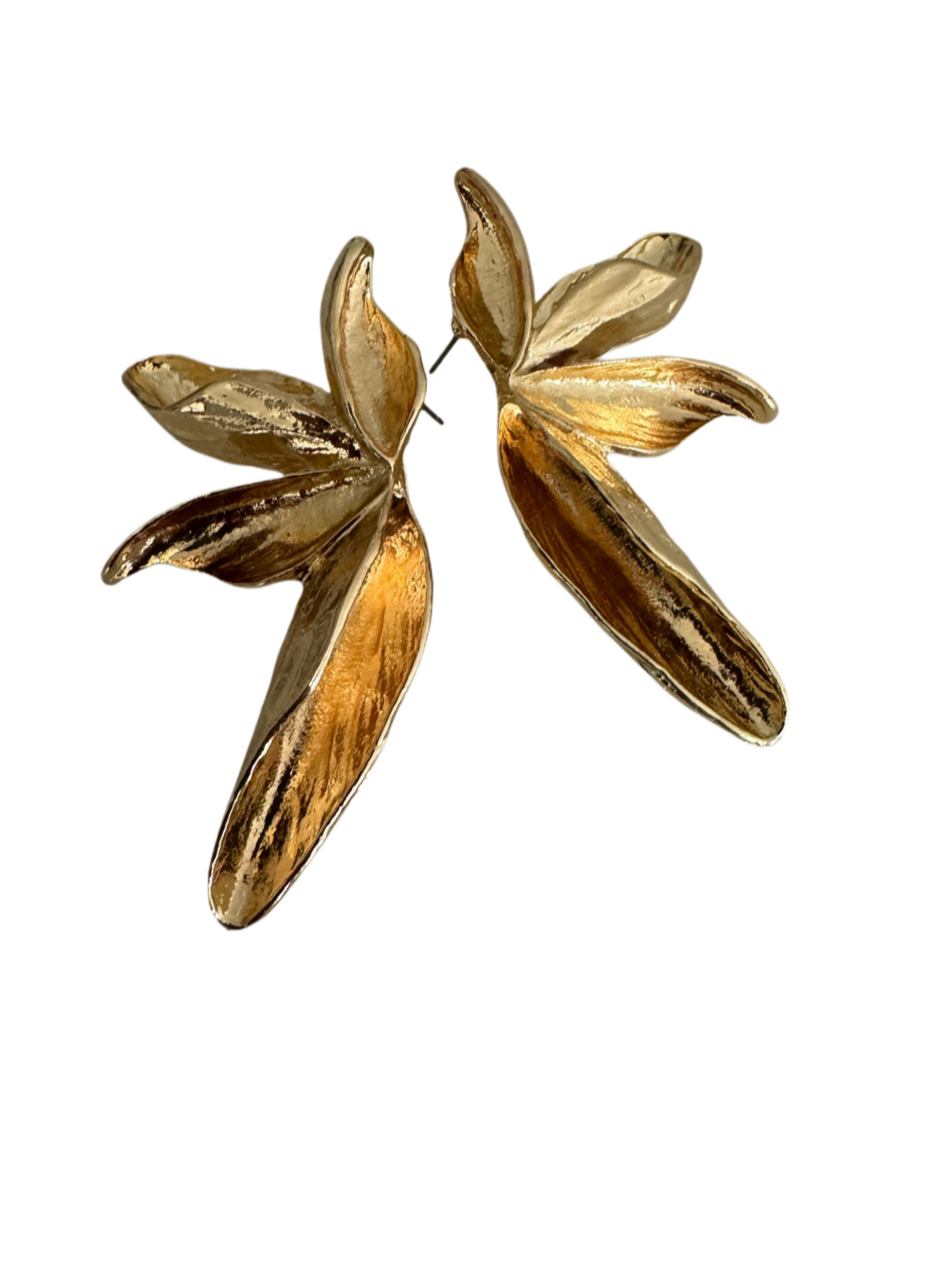 Statement Flower Earrings in Gold