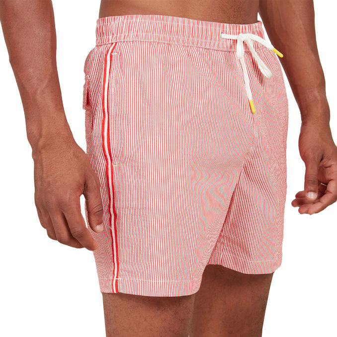 Hartford Red Seersucker with Stripe Swim