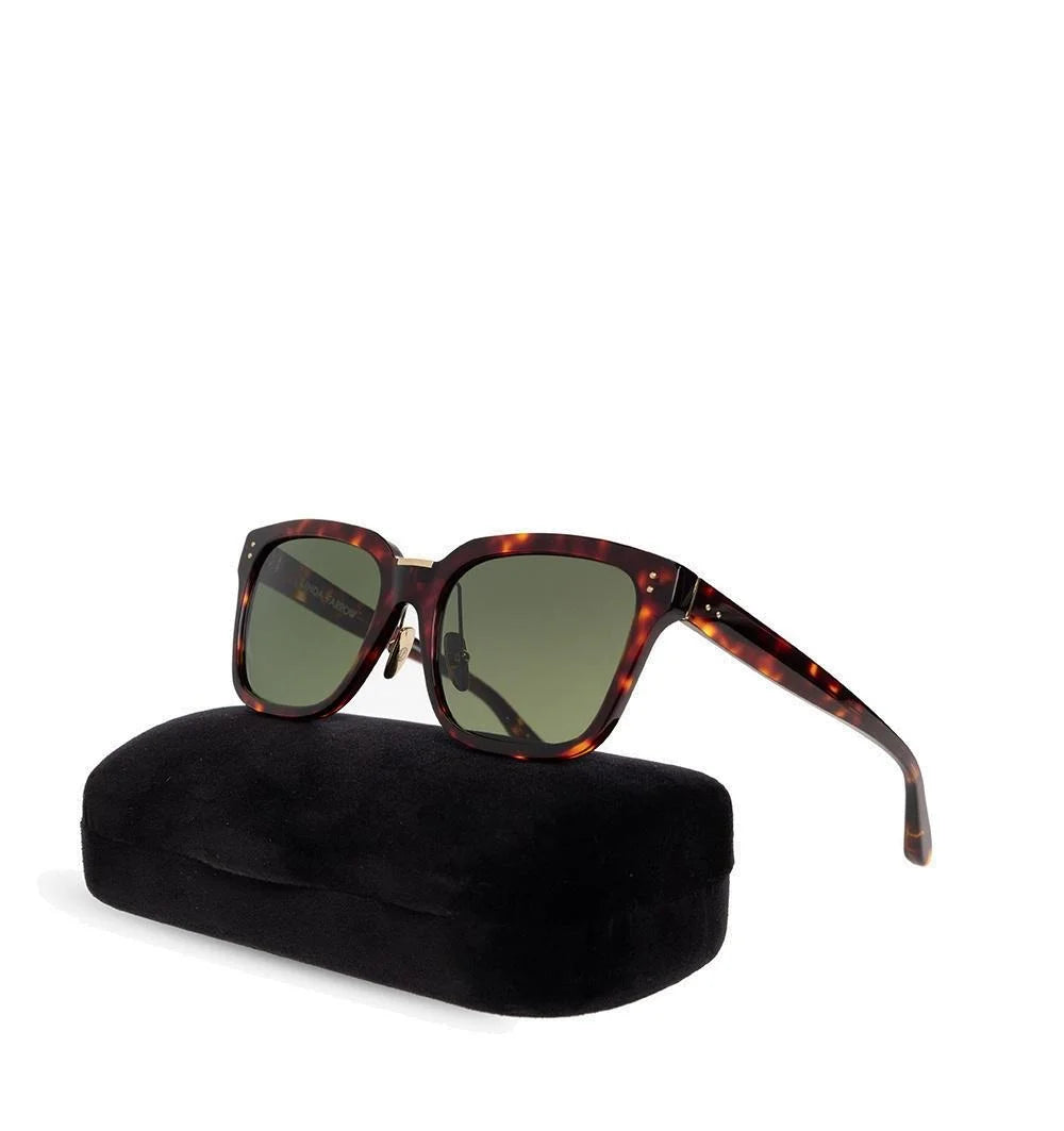 Linda Farrow Desiree Sunglasses in Tortoise
