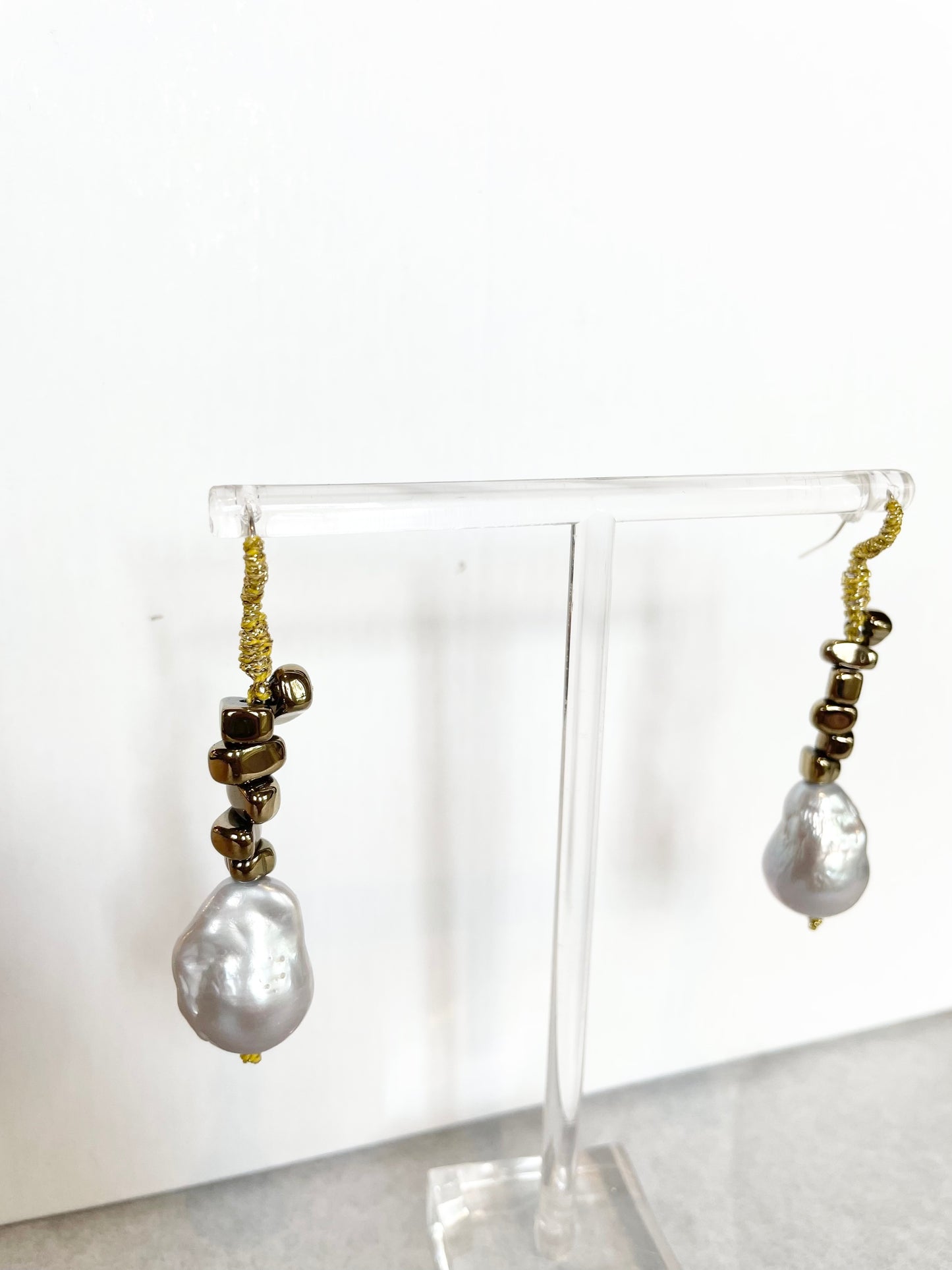 Mela F Lupi Baroque Silver Pearl Earrings
