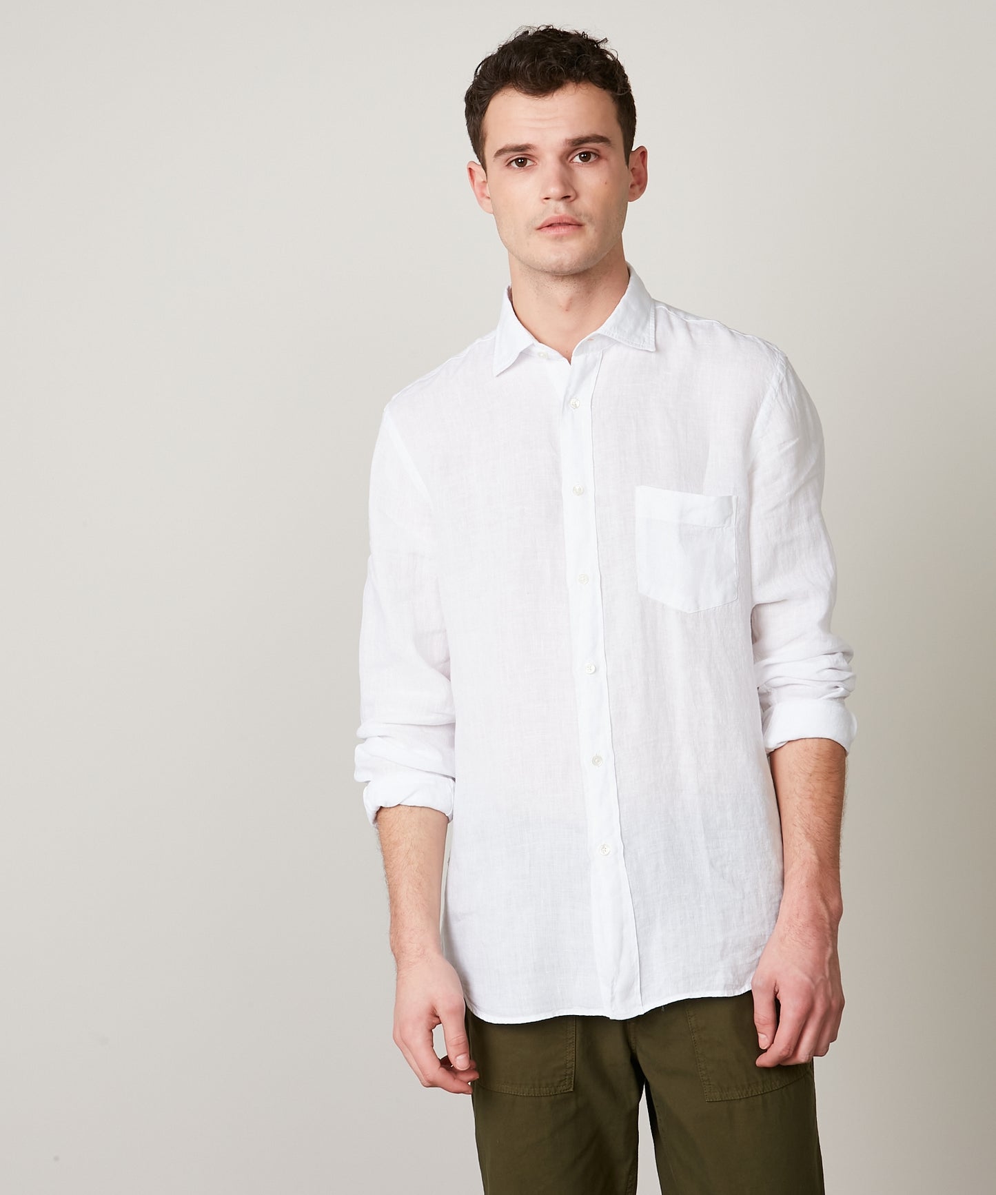 Hartford White Linen Shirt
