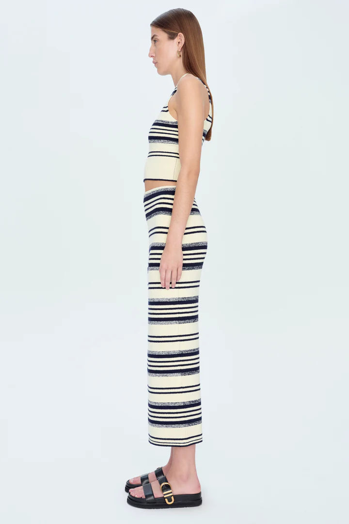 Jonathan Simkhai Tatyana Crewneck Top in Midnight Stripe