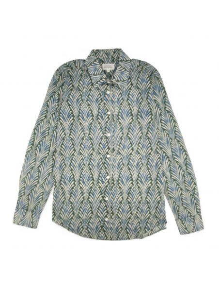 Hartford Coraz Green Leaf Print Shirt