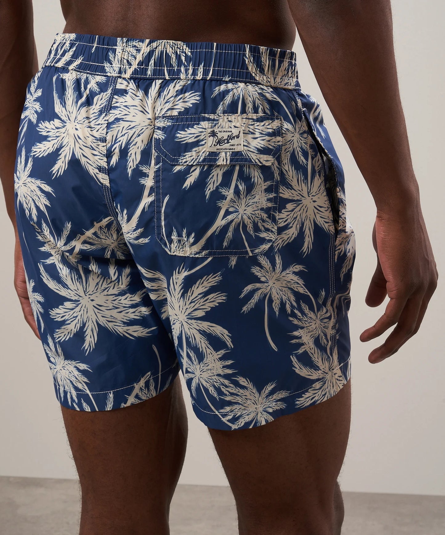 Hartford Navy Palm Tree Print Swim