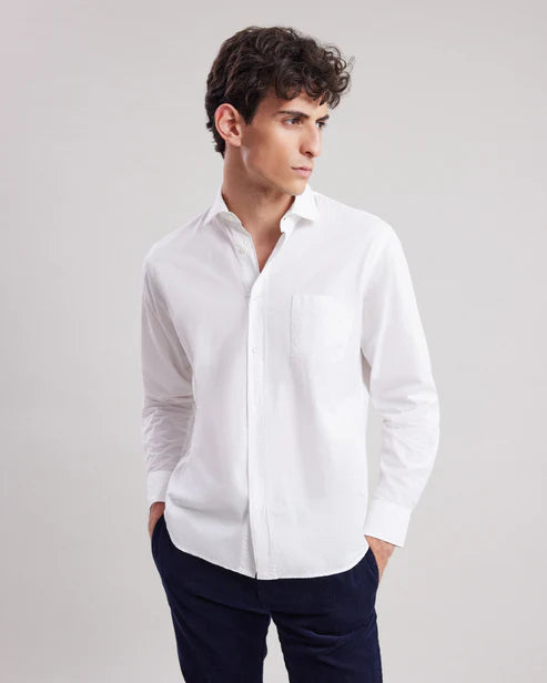 Hartford Paul Twill Button Down White