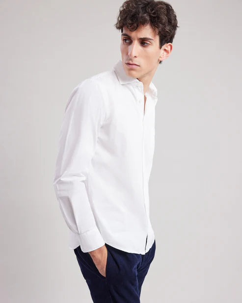 Hartford Paul Twill Button Down White