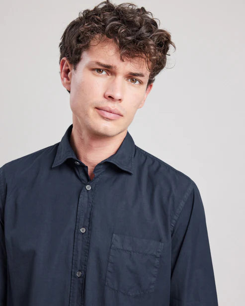 Hartford Paul Button Up in Deep Blue