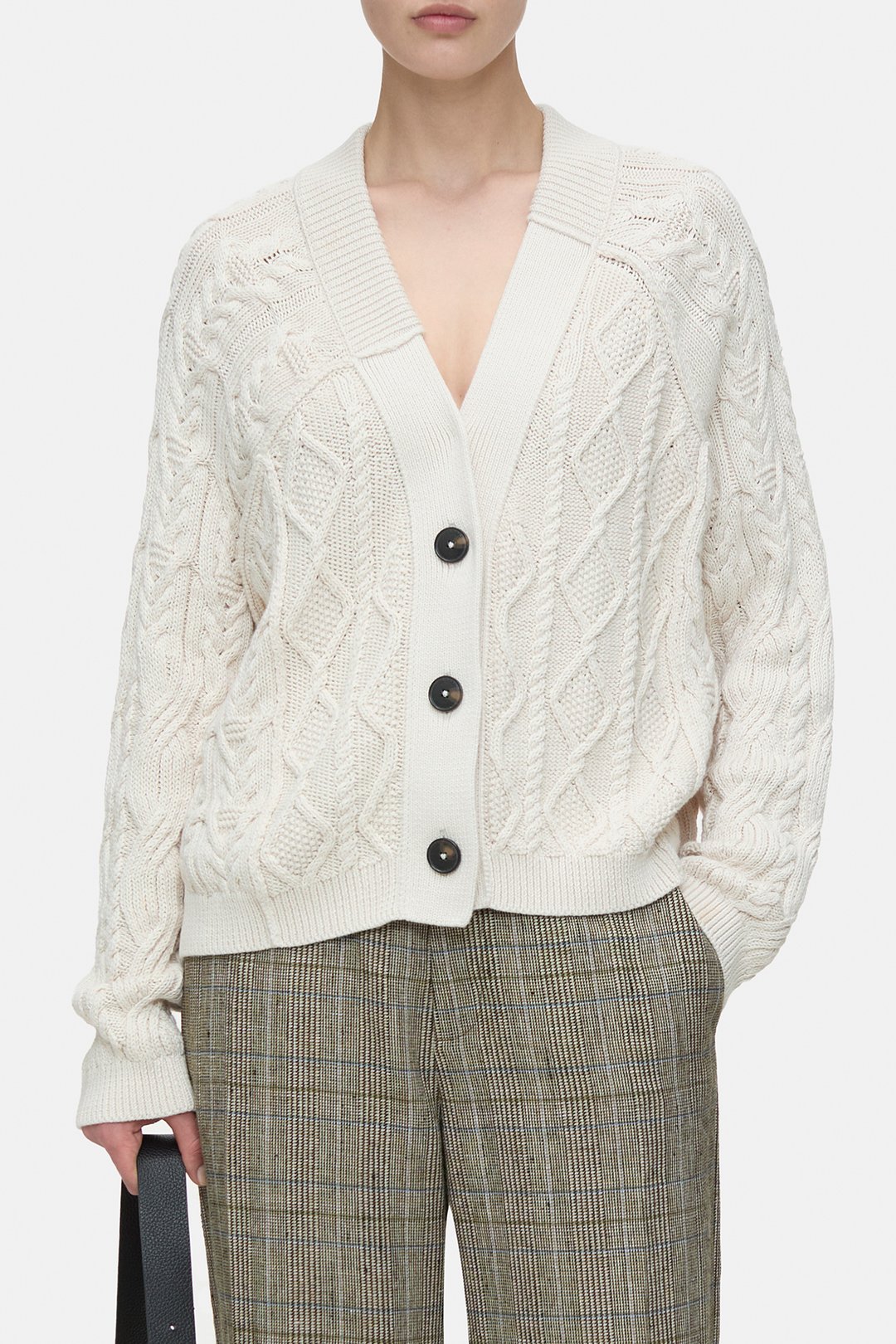 CLOSED Knit V-Neck Cardigan in Oat