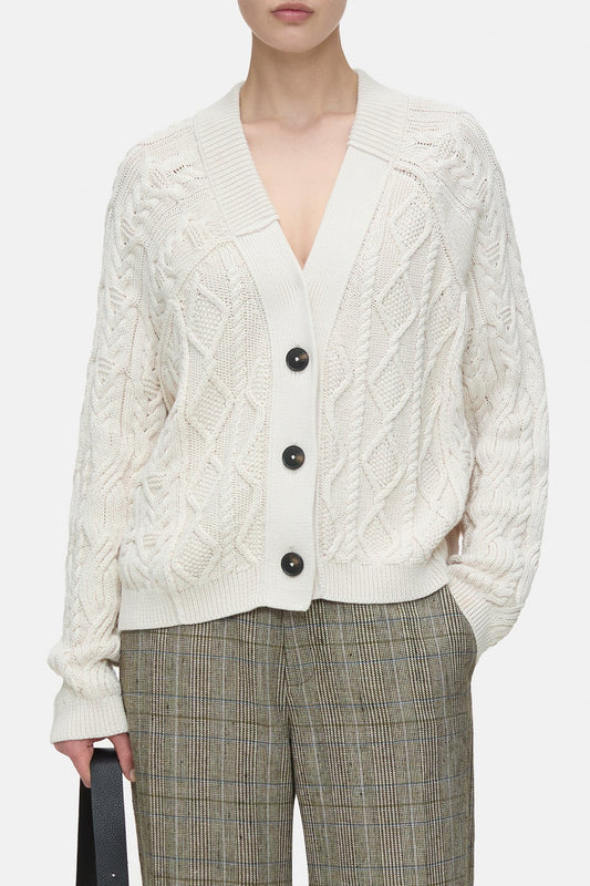 CLOSED Knit V-Neck Cardigan in Oat