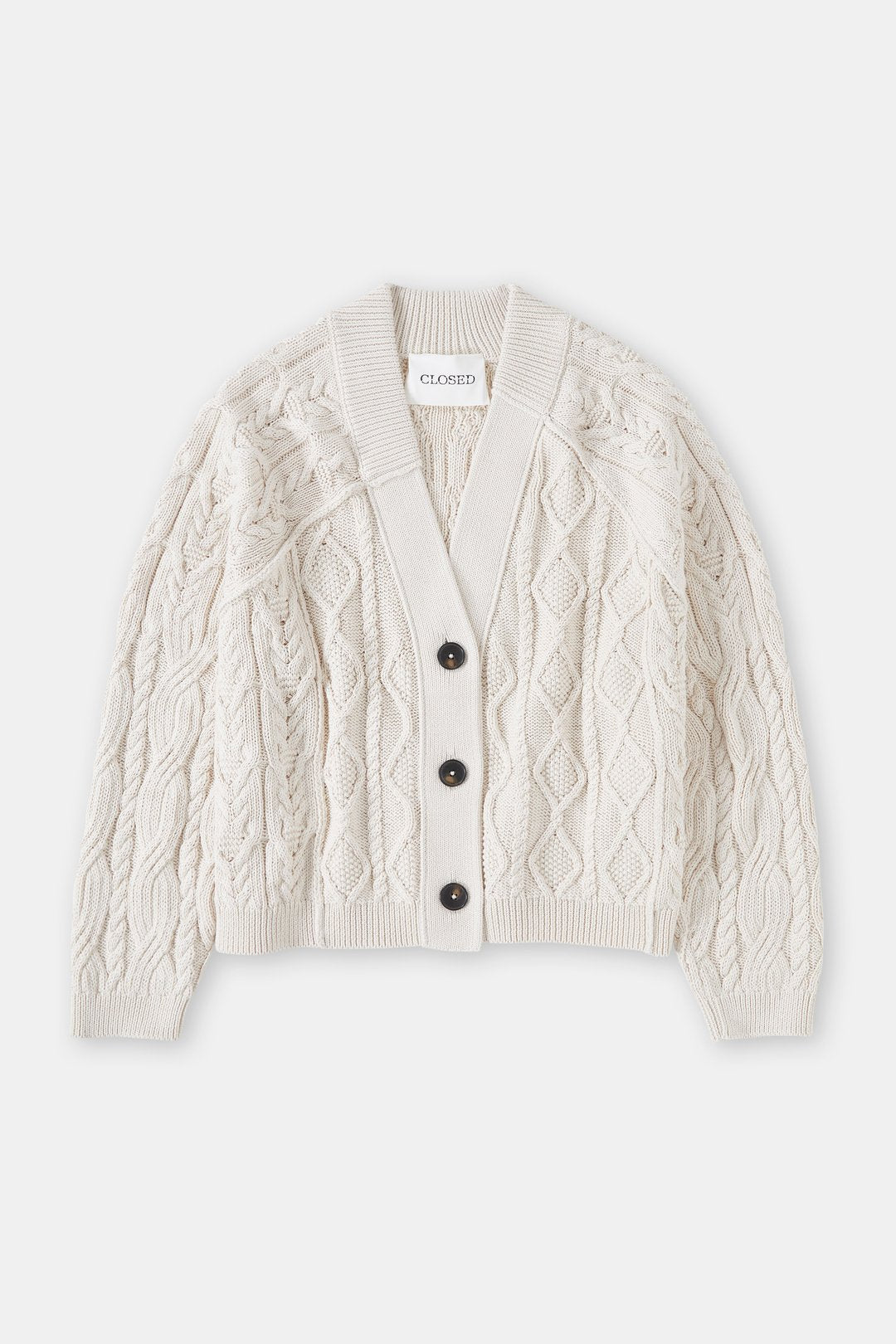 CLOSED Knit V-Neck Cardigan in Oat