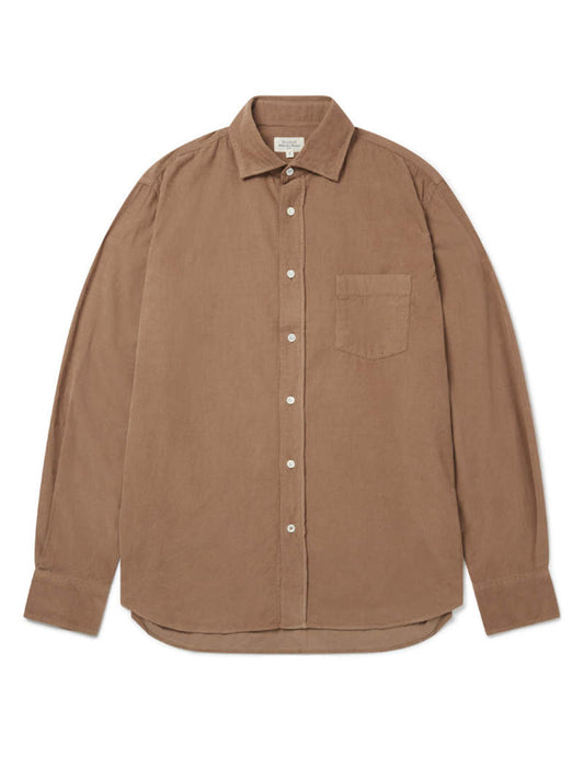 Hartford Woven Button Down in Biscuit