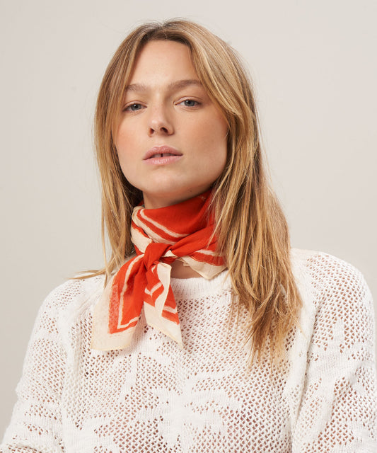 Hartford Souvenir Cotton Scarf- in Poppy