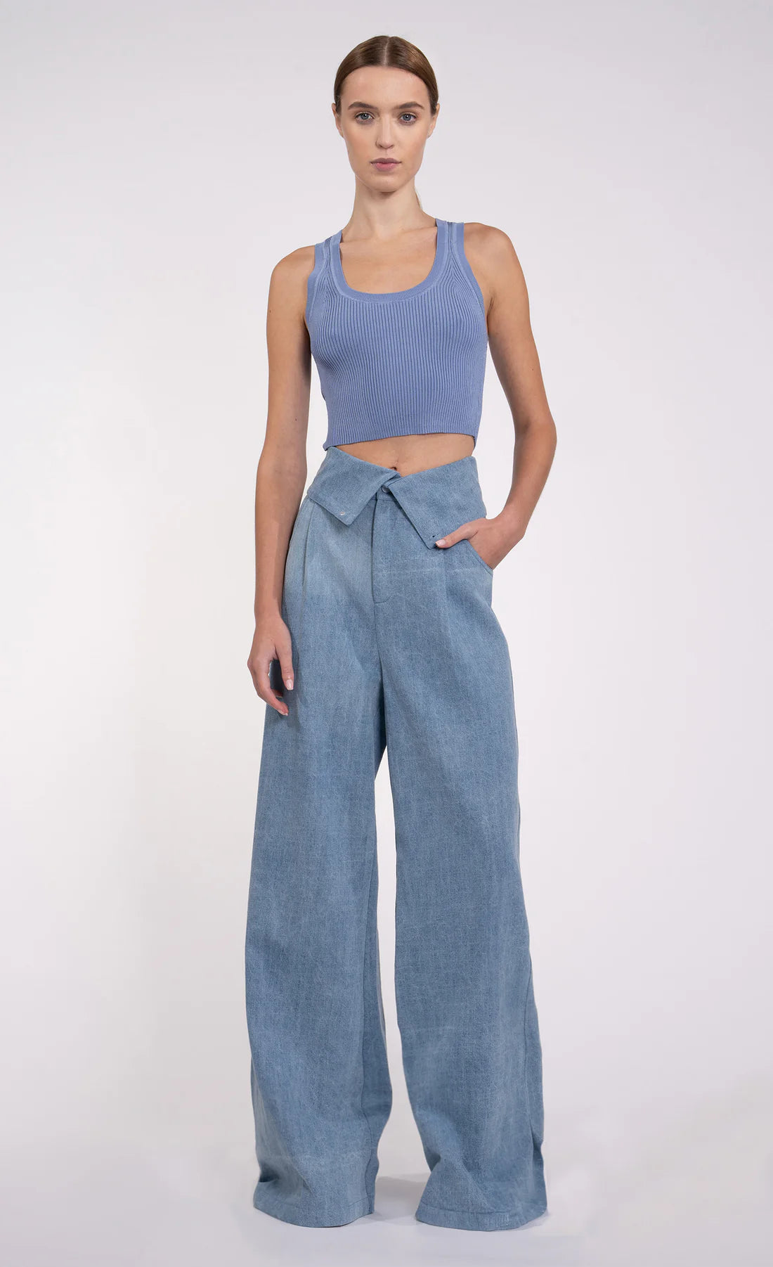 Nonchalant Eve Crop Top in Blue