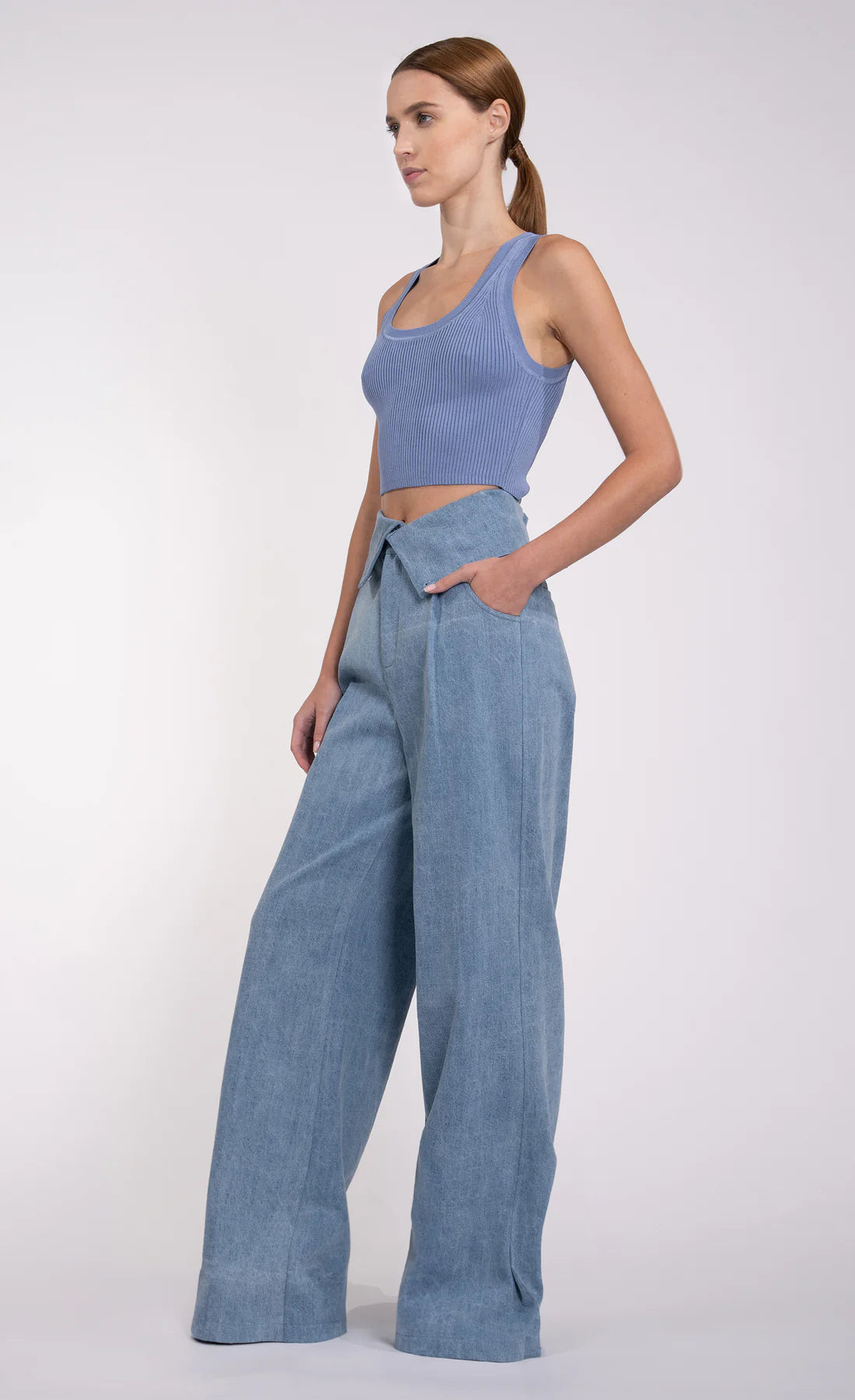 Nonchalant Eve Crop Top in Blue