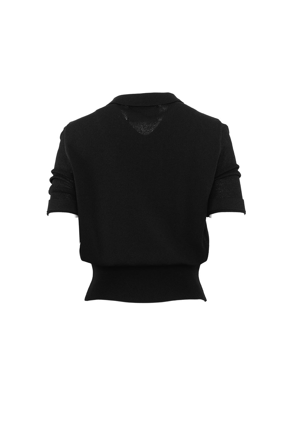 Theo Kallisto Cropped Sheer SLV Pullover Black