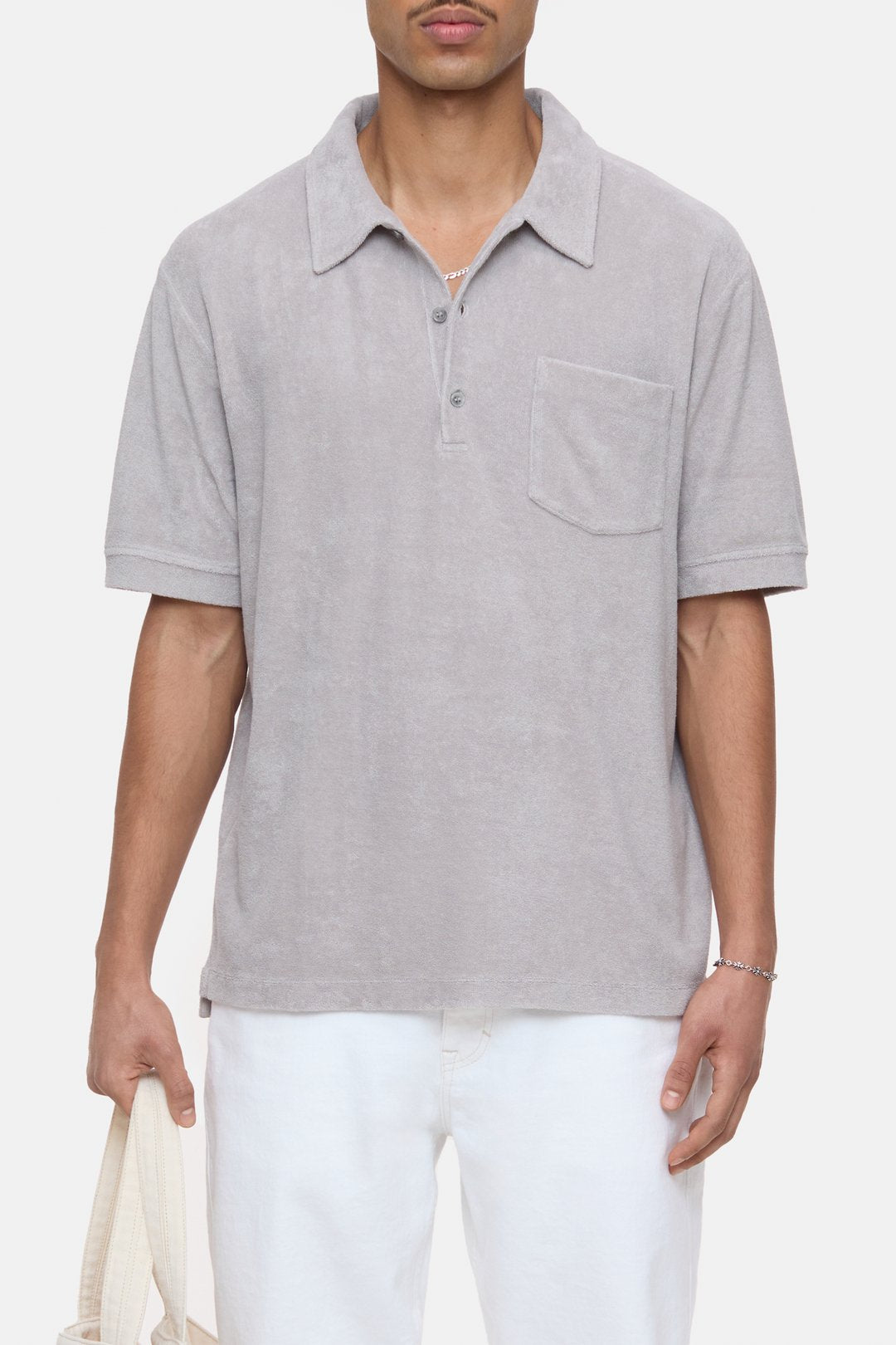 Closed Terry Cloth Polo Chalk Gray