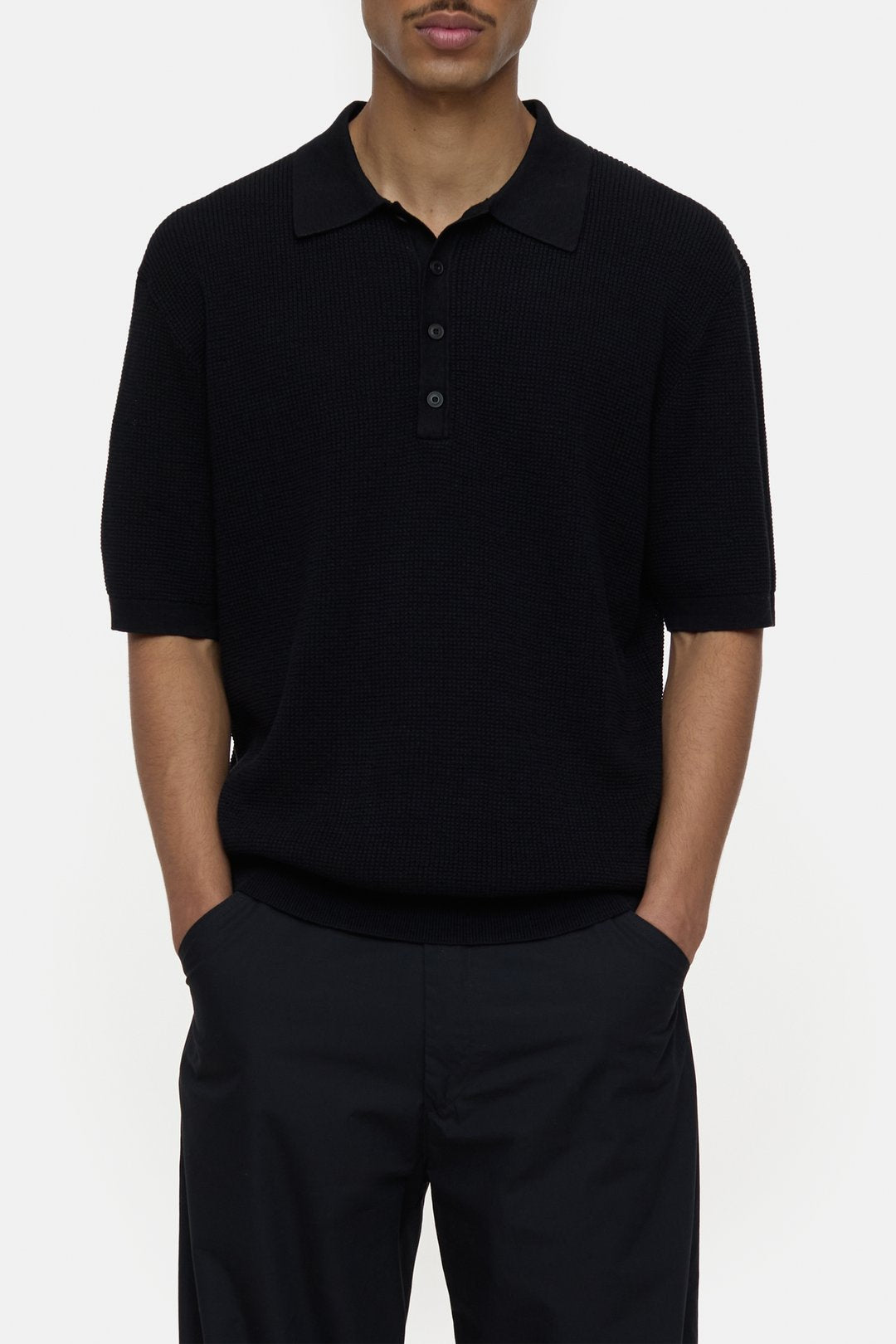 Closed Black Knit Polo