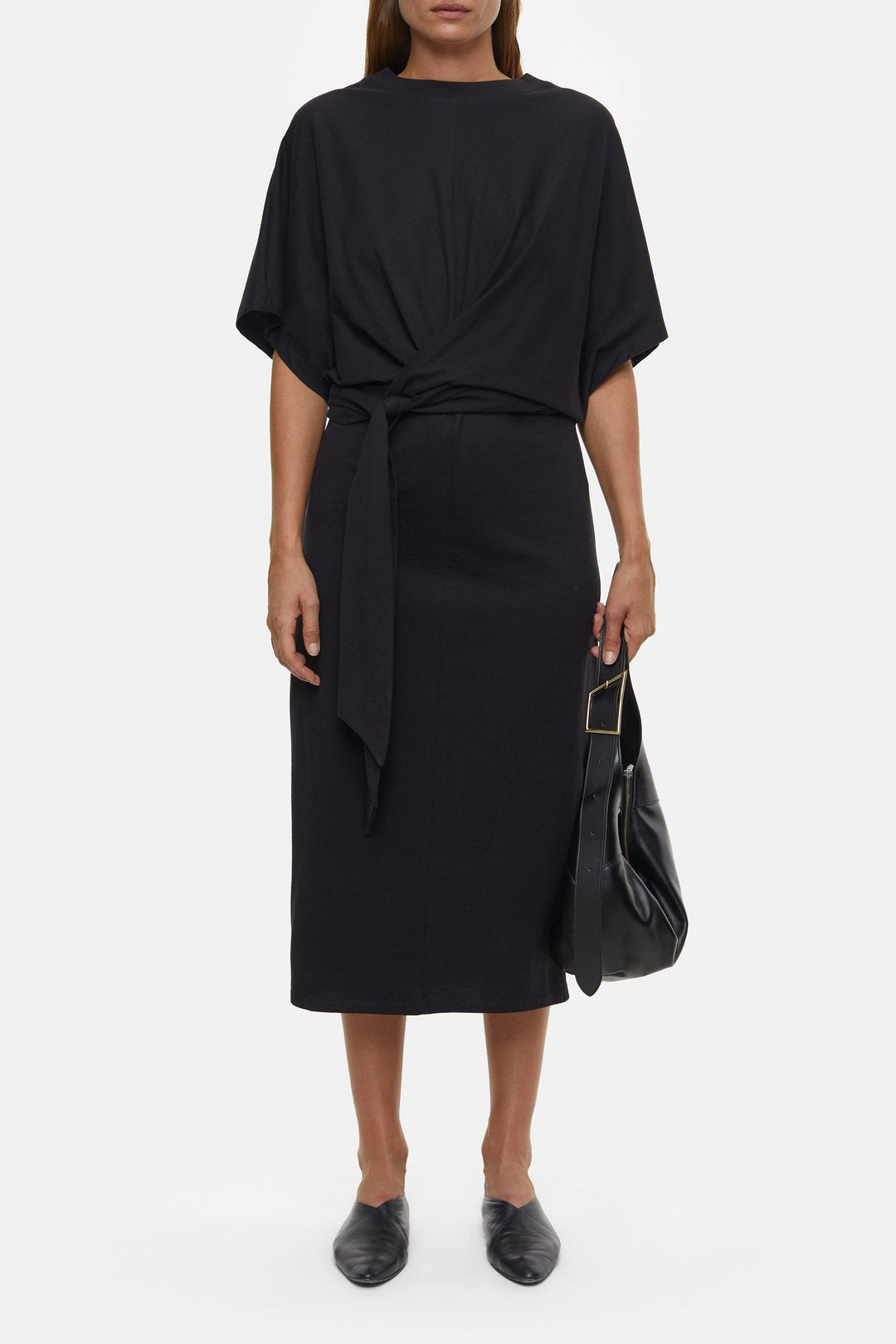 Closed Wrap Dress Black