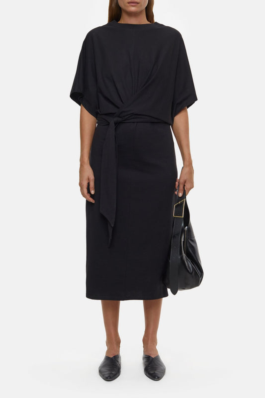 Closed Wrap Dress Black