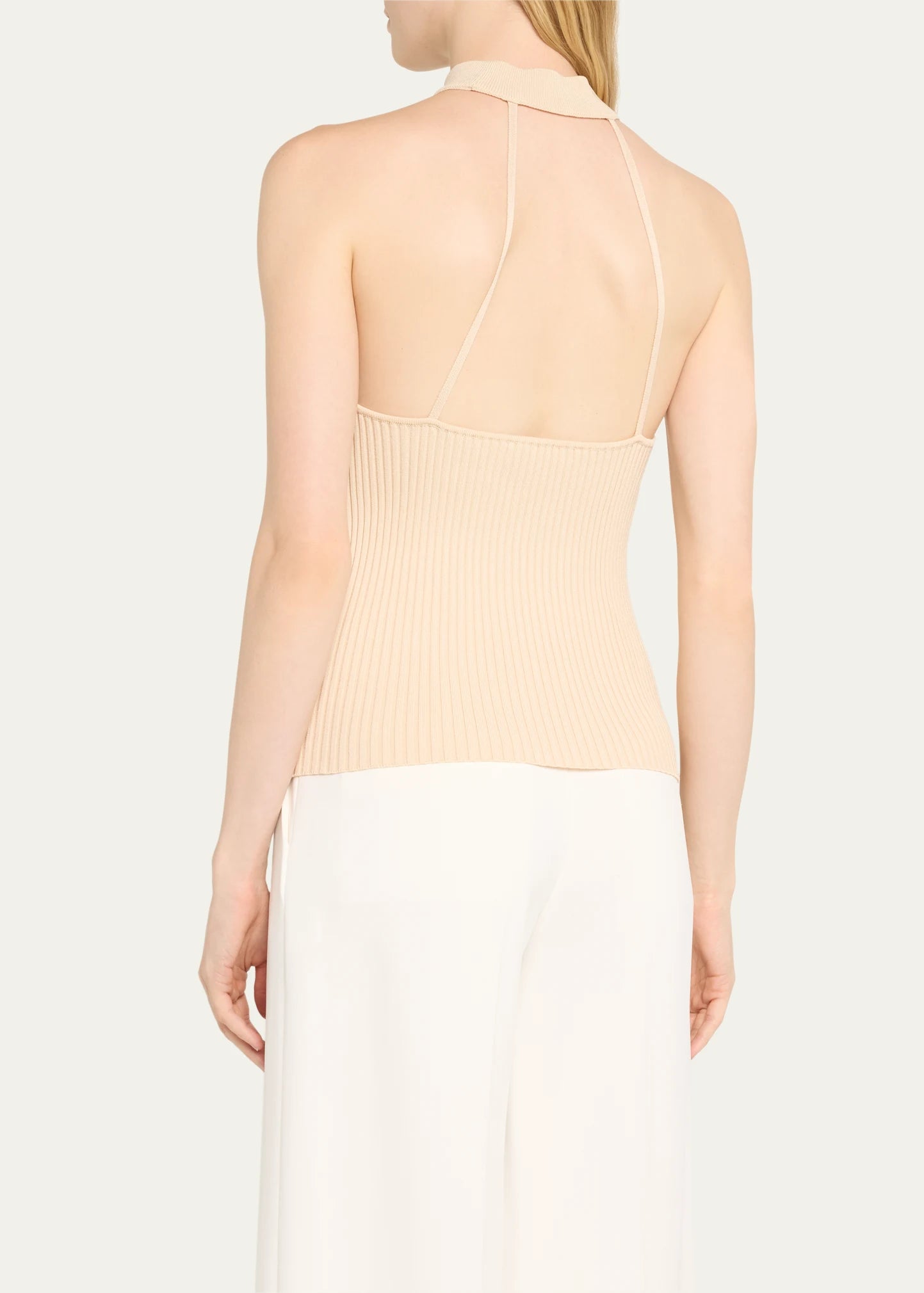 Jonathan Simkhai Mock Neck Top in Sand with Hardware