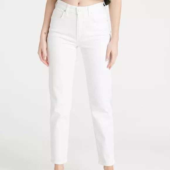 CQY High Rise Friend Jeans White