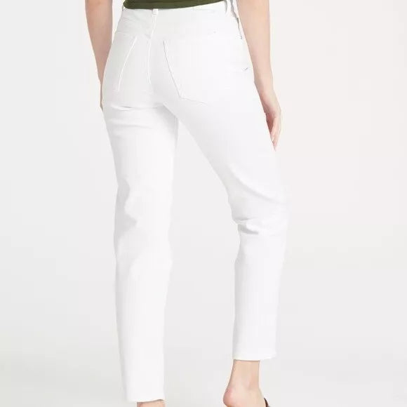 CQY High Rise Friend Jeans White