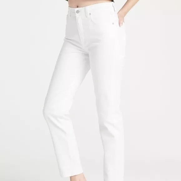 CQY High Rise Friend Jeans White